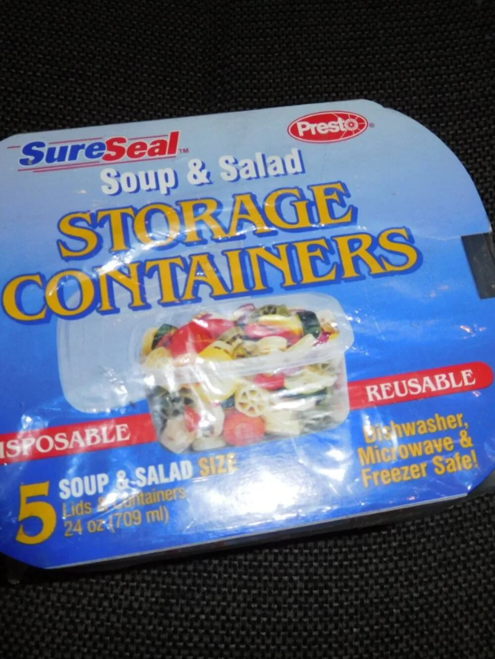 New Vtg Sure Seal Presto Soup & Salad Food Storage Containers 5 Pack